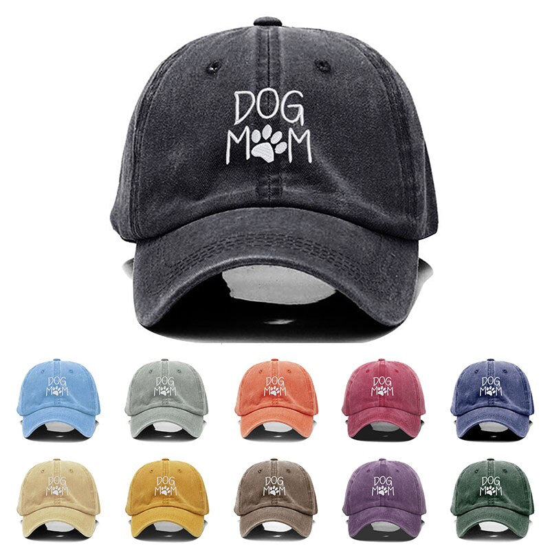 Dog Mom Paw Print Vintage Baseball Cap
