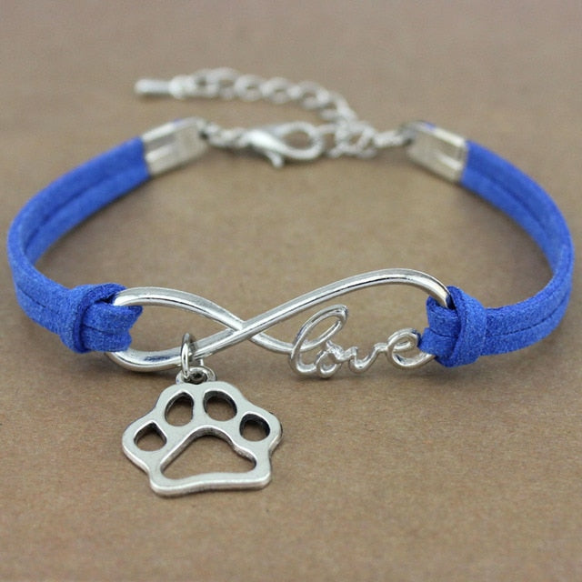 Dog Paw Love Suede Rope Bracelet