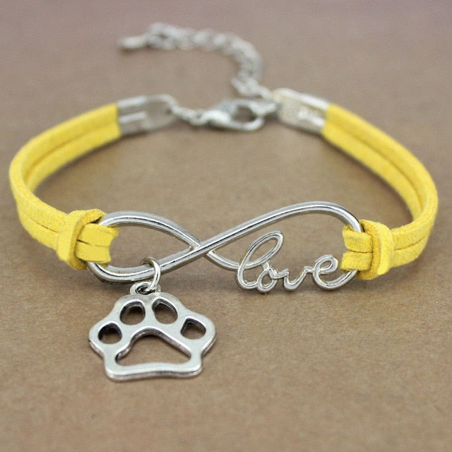 Dog Paw Love Suede Rope Bracelet