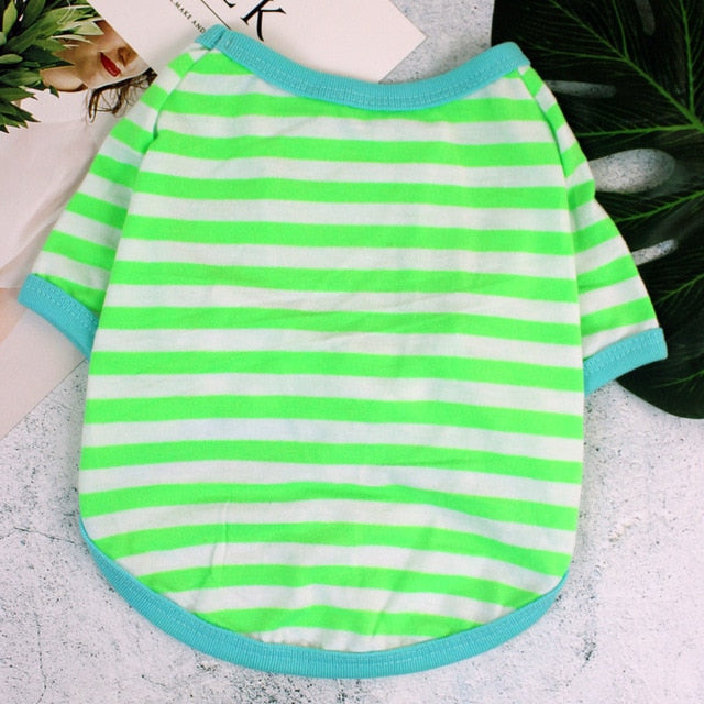 Colorful Comfy Striped Dog T-Shirt