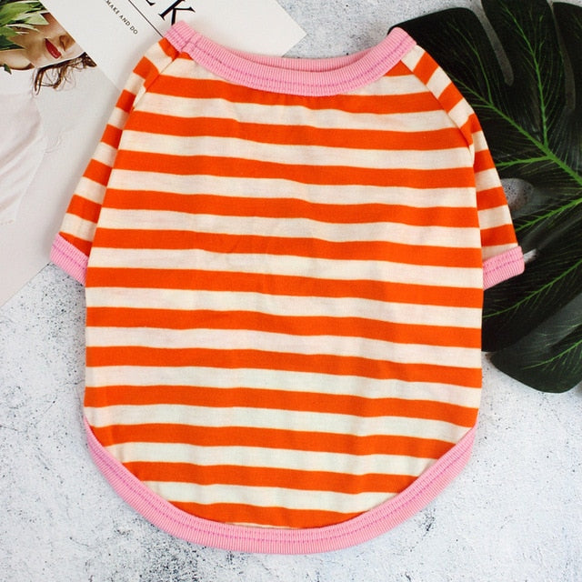 Colorful Comfy Striped Dog T-Shirt