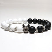 Natural Stone Beaded French Bulldog Bracelet