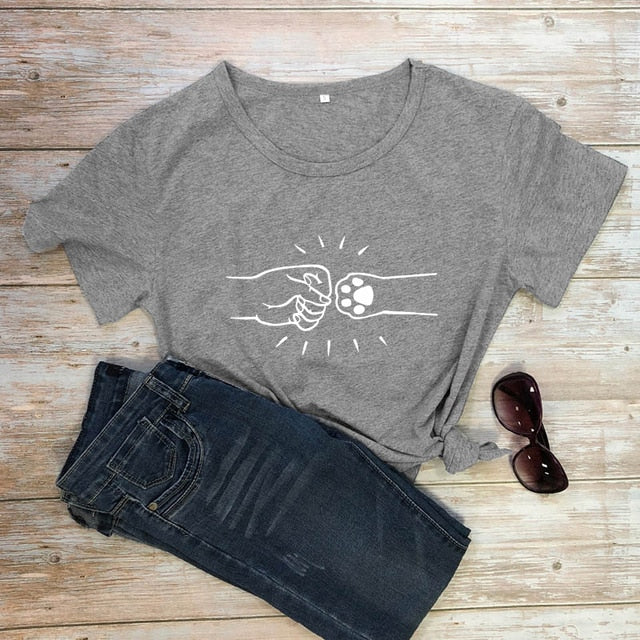 Funny Fist Bump Dog Women's T-Shirt