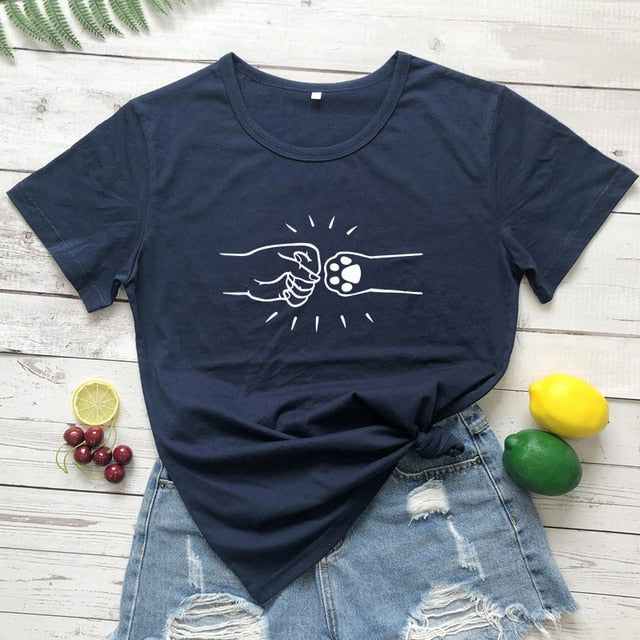 Funny Fist Bump Dog Women's T-Shirt